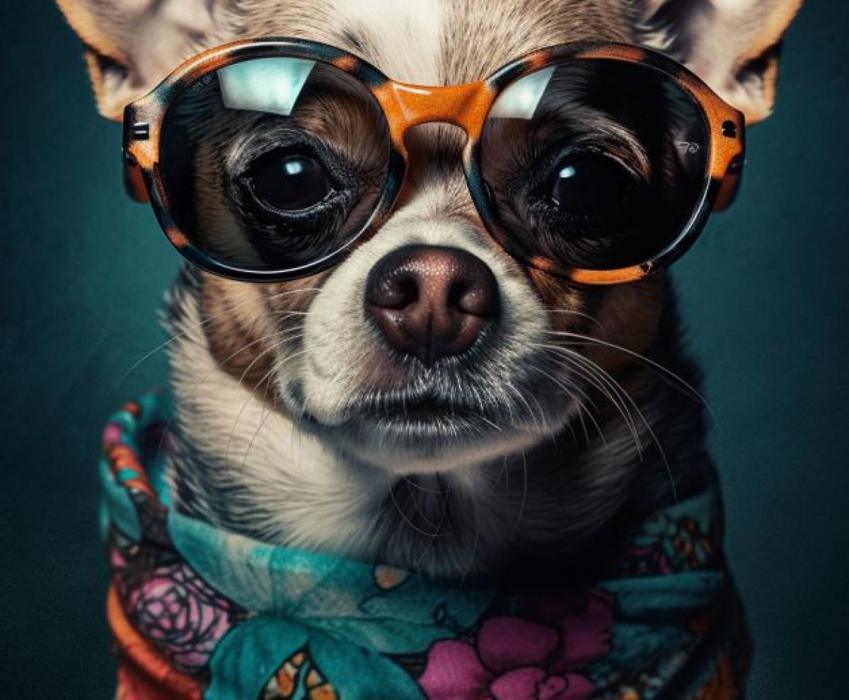 Cute chihuahua - surreal πίνακας σε καμβά σε χώρο